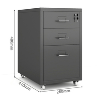 Meuble de bureau moderne en acier à 3 tiroirs, durable, écologique, armoire mobile à tiroirs multiples, rangement vertical en métal, coloré