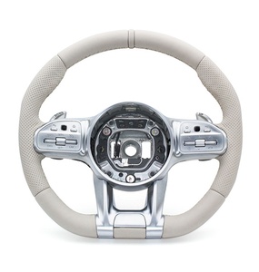 Volante Deportivo de Cuero Real Blanco para <span class=keywords><strong>Mercedes</strong></span> Benz GLE53 <span class=keywords><strong>GLE</strong></span> 63 ML350 CLK500 GLS 450 GLC200 CLS550 - Product Image 2