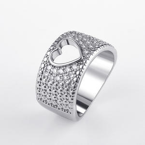Anello da Cocktail H185 per Donna, Forma a Cuore con Micro Pavé di Strass, Gioiello di Moda per Fidanzamento - Product Image 2