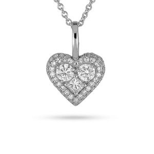 Collar con colgante de Holozircon en forma de corazón de plata 925 único y exquisito de Gemnel - Product Image 4