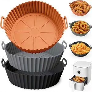 Forro de Silicona Redondo de 8 Pulgadas para <span class=keywords><strong>Freidora</strong></span> de <span class=keywords><strong>Aire</strong></span>, Apto para Alimentos, 60g, Libre de BPA, Reutilizable, Apto para Horno, para 3-7L/QT, Precio de Fábrica |   Fácil de Limpiar - Product Image 1