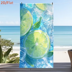 Serviette de plage en microfibre à motif tranches de citron, séchage rapide, anti-sable, douce, légère, inaltérable, idéale pour les vacances à la plage - Product Image 3