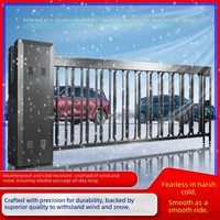 Barrière publicitaire robuste surélevée, portail résidentiel, contrôle d'accès, bras abattant, clôture de parking, bras élévateur, chantier de construction