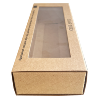 Fabbrica personalizzato riciclabile Bio-degradabile stile cassetto logo stampato sapone imballaggio scatola di carta Kraft con finestra di plastica