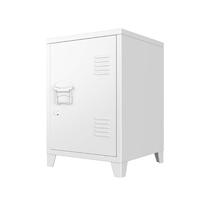 Table d'appoint multifonctionnelle en acier blanc avec 2 tiroirs, armoire de rangement moderne en métal, table de chevet pour la maison, le bureau, le salon