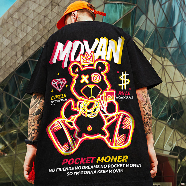 High Quality 100% Cotton Custom Printed Hip Hop T Shirts Men's Vintage Print Logo T Shirts
