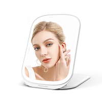 Miroir cosmétique de bureau compact M22, pliable, éclairé, portable, rechargeable, avec grossissement 1X/10X pour les voyages
