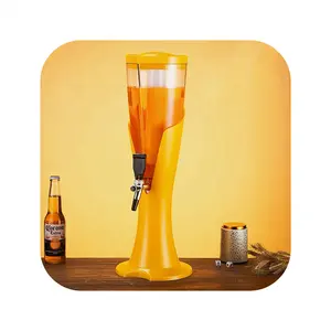高品质透明塑料啤酒饮料桶，用于餐厅啤酒分配器，商用酒吧冷啤酒塔，带双水龙头