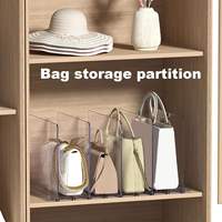 XL-vente en gros usine placard étagères organisateur diviseur sac tissu sac à main stockage étagère avec séparateurs réglables
