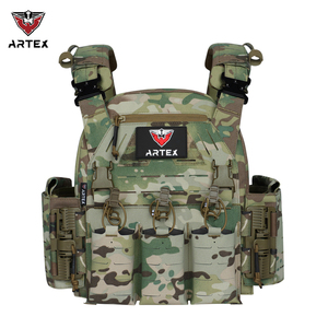 500D Nylon Tactical Style Vest MOLLE Modular Vest with Triple Front Pouch Adjustable Outdoor Training Utility Vest Durable - Product Image 1