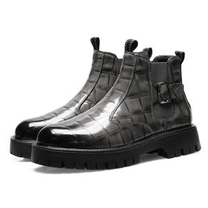 Bottes Martin pour hommes, bottines britanniques durables, mi-hautes, vintage, en cuir pour hommes - Product Image 1