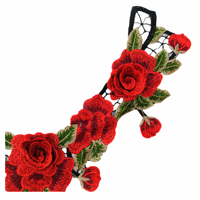 Chaine en dentelle brodée de fleurs, 5 m, belle nouvelle collection, rouge, pour robe de mariée, collier pour bricolage, fournitures de couture, artisanat