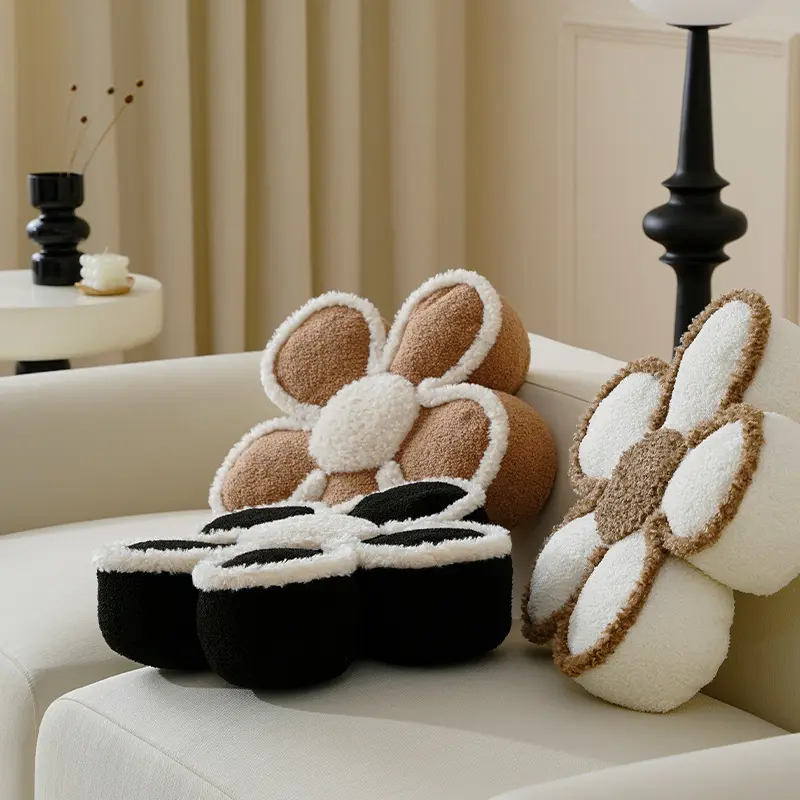 Cute Room Decor cuscino in peluche per divano sedia cuscino a forma di fiore cuscino per il culo cuscino per il pavimento cuscino per sedili in cotone PP