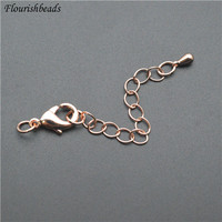 Fermoirs de homard lisses en placage de bronze rouge 7x62mm chaîne d'extension pour la fabrication de bijoux collier bracelet