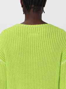 Pull-over vert à col ras du cou décontracté à la mode personnalisé Pull en tricot de coton à manches longues pour hommes - Product Image 5