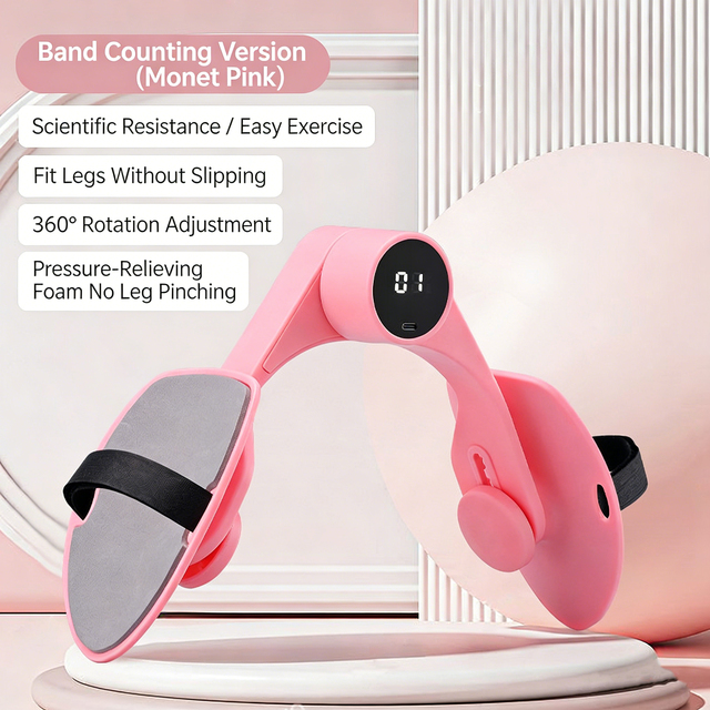 Portable Pelvic Floor Muscle Exerciser Smart Counting Thigh Clamp for Home Workout & Body Shaping