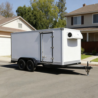 Semi-remorque frigorifique à 4 roues fermée pour le transport d'aliments congelés et le stockage en chambre froide