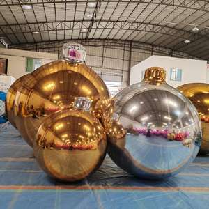 كرة مرآة قابلة للنفخ لعيد الميلاد، كرة معدنية لامعة عملاقة من البلاستيك لتزيين الحفلات والمناسبات، توريد بالجملة - Product Image 2