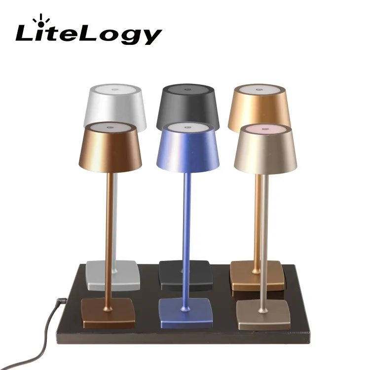 Lampe de chambre à coucher sans fil en métal, lampe de Table européenne Rechargeable avec Base de charge, prix d'usine