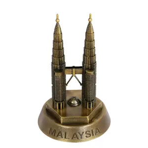 크리 에이 티브 아연 합금 세계 무역 센터의 클래식 페트로나스 트윈 타워 모델 공예 금속 가정 장식 선물