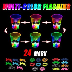 Hot Sale Customizable Logo Glow <b>Party</b> Cups 16 oz Colorful Cup Favors Supplies Neon Flashing Light Cup for Bar Club Night <b>Party</b> - Product Image 5