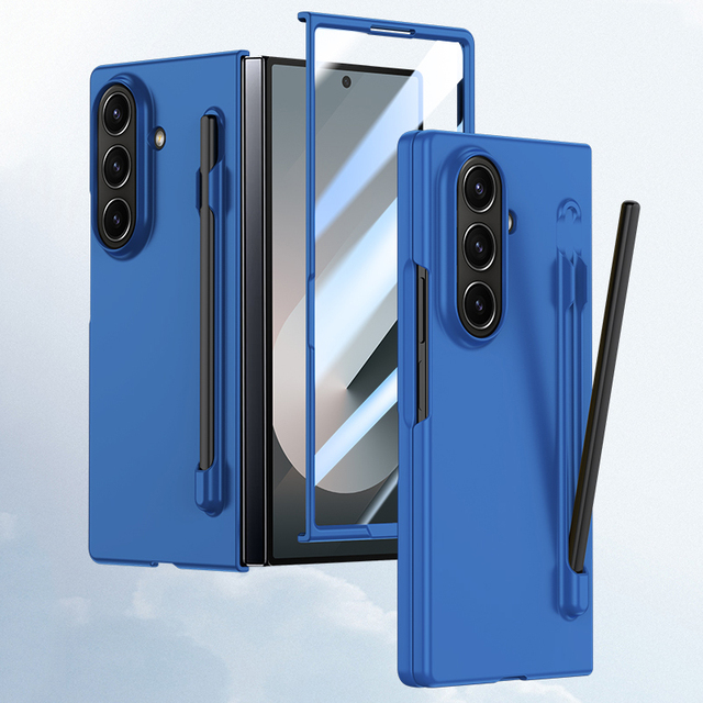 For Samsung Z Fold 7 Phone Accessories Gift Simple Hard Plastic Colorful Frosted Case Cover with Screen Protector and Pen Holder