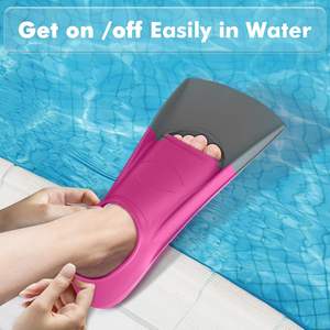 <span class=keywords><strong>Aletas</strong></span> de entrenamiento de natación de silicona para niños, adolescentes y adultos, <span class=keywords><strong>aletas</strong></span> de hoja corta para nadar en el regazo con bolsa de malla - Product Image 2
