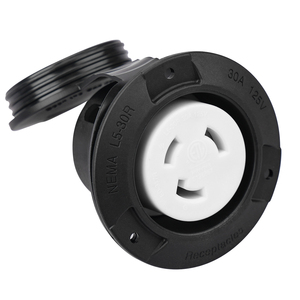 NEMA L5-30R khóa Ổ cắm điện 125/250 Volt 30 amp mặt bích Outlet Đen Bìa ABS Vật liệu chúng tôi cắm tiêu chuẩn tường ổ cắm - Product Image 1