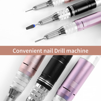 Perceuse à ongles portable sans fil E-File en acier inoxydable rechargeable 35000RPM 24W pour façonner les ongles