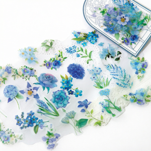 100 autocollants acryliques par paquet, série Fleurs Épanouies, plantes, fleurs, autocollants en PET auto-adhésifs, décoration de vacances, autocollants pour collages - Product Image 1