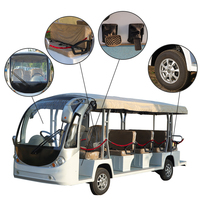 Voiture électrique touristique à batterie au lithium 72V, 14 places, bus de tourisme, navettes de tourisme utilisées dans les zones fermées