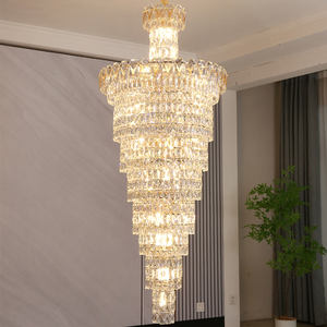 Lampu Gantung Kristal Bulat untuk Ruang Tamu Hotel Mewah Pasca-modern, Cocok untuk Langit-langit Tinggi - Product Image 2