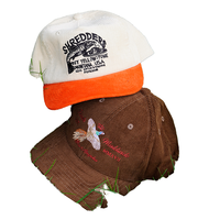 Gorra de béisbol/Snapback de pana vintage formal de 5 paneles con estructura en A - Deportiva promocional