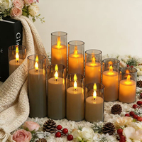Bougies LED sans flamme à piles, supports transparents, effet de flamme vacillante réaliste, écologiques, pour Diwali, Noël, mariage