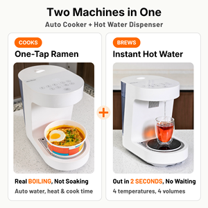 NEO CUCINA - Cuiseur automatique intelligent pour ramen - Distributeur d'eau chaude instantanée - 2 en 1 - Machine à cuisiner des nouilles coréennes instantanées sur comptoir - Product Image 2