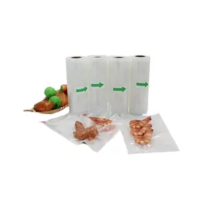 プラスチック冷凍食品グレード真空シーラーバッグロール食品用真空包装バッグ透明OEM家庭用カスタマイズされたロゴを受け入れる