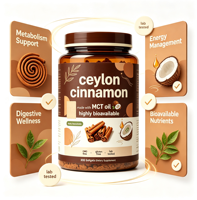 Gélules à marque privée OEM Cannelle de Ceylan avec huile MCT pour le soutien métabolique et l'équilibre quotidien