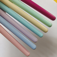 Ensemble de 7 pinceaux à manucure personnalisables avec manches en bois couleur macaron pour la beauté des ongles au quotidien et la pratique de la manucure