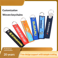 Etiqueta Tejida Personalizada para Llavero, Etiqueta Bordada con Logotipo Promocional Personalizado para Regalo Empresarial, Venta al Por Mayor