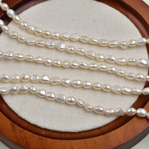 Collar de Perlas de Agua Dulce Barrocas Pequeñas Irregulares, Nuevas, de 4-4.5 mm, Semiterminadas, para DIY, Perlas Sueltas Naturales de Agua Dulce - Product Image 2