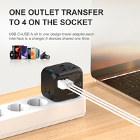 Adaptateur de voyage universel en gros 2500W avec double fusible et ports USB-A et USB-C, prise murale portable pour voyages internationaux