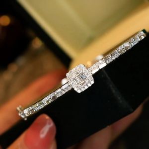 Xinfly New Custom Pure 18k Gold 0.85ct <b>Iced</b> Baguette Diamonds Bracelet Bangle - Product Image 4