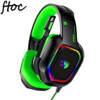 Headphone Olahraga Elektronik RGB, Headset Gaming Bass Dalam Ringan 2.3 Meter