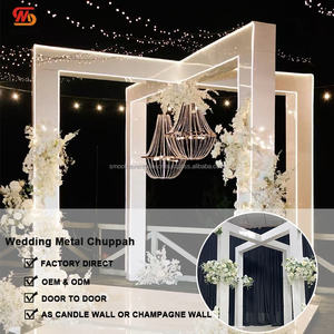 SMOOTH Outdoor <b>Wedding</b> Mandap Arch White <b>Frame</b> Stand With RGB Led Light For Events Stage Decoration - Product Image 6
