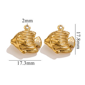 In acciaio inossidabile placcato <span class=keywords><strong>oro</strong></span> stella marina conchiglia ciondoli accessori per collana fai da te bracciale gioielli forniture - Product Image 6