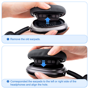 Coussinets d'oreille de haute qualité coussins d'oreille de remplacement pour <span class=keywords><strong>AirPods</strong></span> <span class=keywords><strong>Max</strong></span> écouteurs supra-auriculaires coussinets en cuir protéiné souple couvre cache-oreilles - Product Image 6