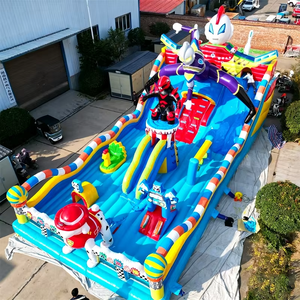 Castillo Inflable Comercial de Dinosaurios Superhéroes con Toboganes Dobles, Material de PVC, Capacidad <span class=keywords><strong>para</strong></span> 50 Personas, Cama Elástica <span class=keywords><strong>para</strong></span> Niños - Product Image 4