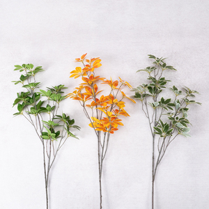 Arreglo floral de hojas de seda sintética estilo nórdico para jarrón de mesa, decoración de ventana, accesorio de fotografía, decoración suave para el hogar, follaje verde. - Product Image 3