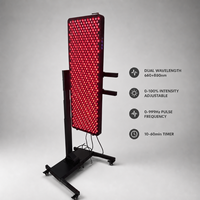 Lampe de luminothérapie rouge professionnelle 3000W avec support électrique réglable 660nm 850nm Panneau de luminothérapie LED infrarouge corps entier pour clinique