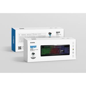Sama SHIELD คีย์บอร์ดสำหรับเล่นเกมระบบกลไก K860 104ปุ่ม RGB backlit แบบมีสายขนาดเต็มโปรแกรมได้ป้องกันแสงสะท้อน - Product Image 4